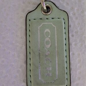 Coach Pastel Green Leather Keychain